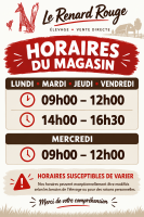Nos horaires à compter du 10/09/2026