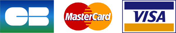 Paiement sécurisé par carte bancaire : CB, Mastercard, Visa